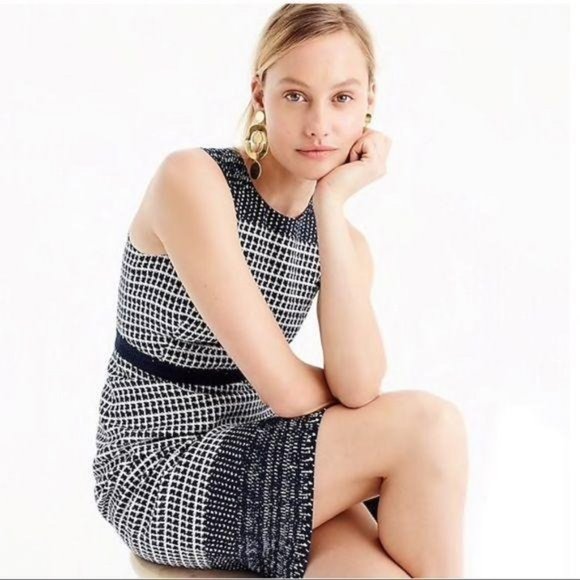 J. Crew Perfect Sheath Dress Navy White